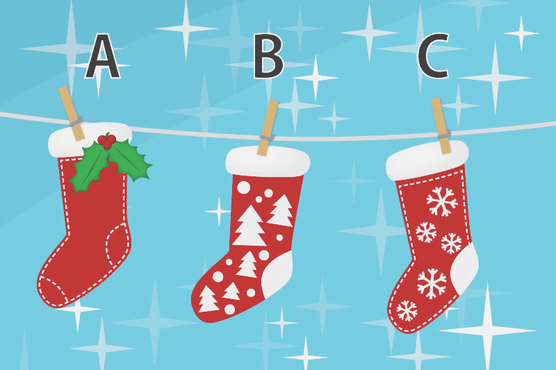 【心理テスト】クリスマスプレゼントをいれてほしい靴下は？　答えでわかる願いの実現度