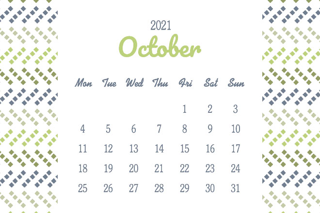 10月の開運日カレンダー