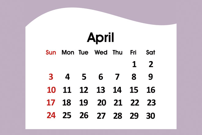 4月の開運日カレンダー