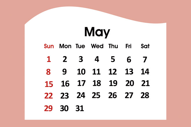 【5月の開運日カレンダー】14日は、「大安」「一粒万倍日」、十二直の吉日「開（ひらく）」のトリプル吉！